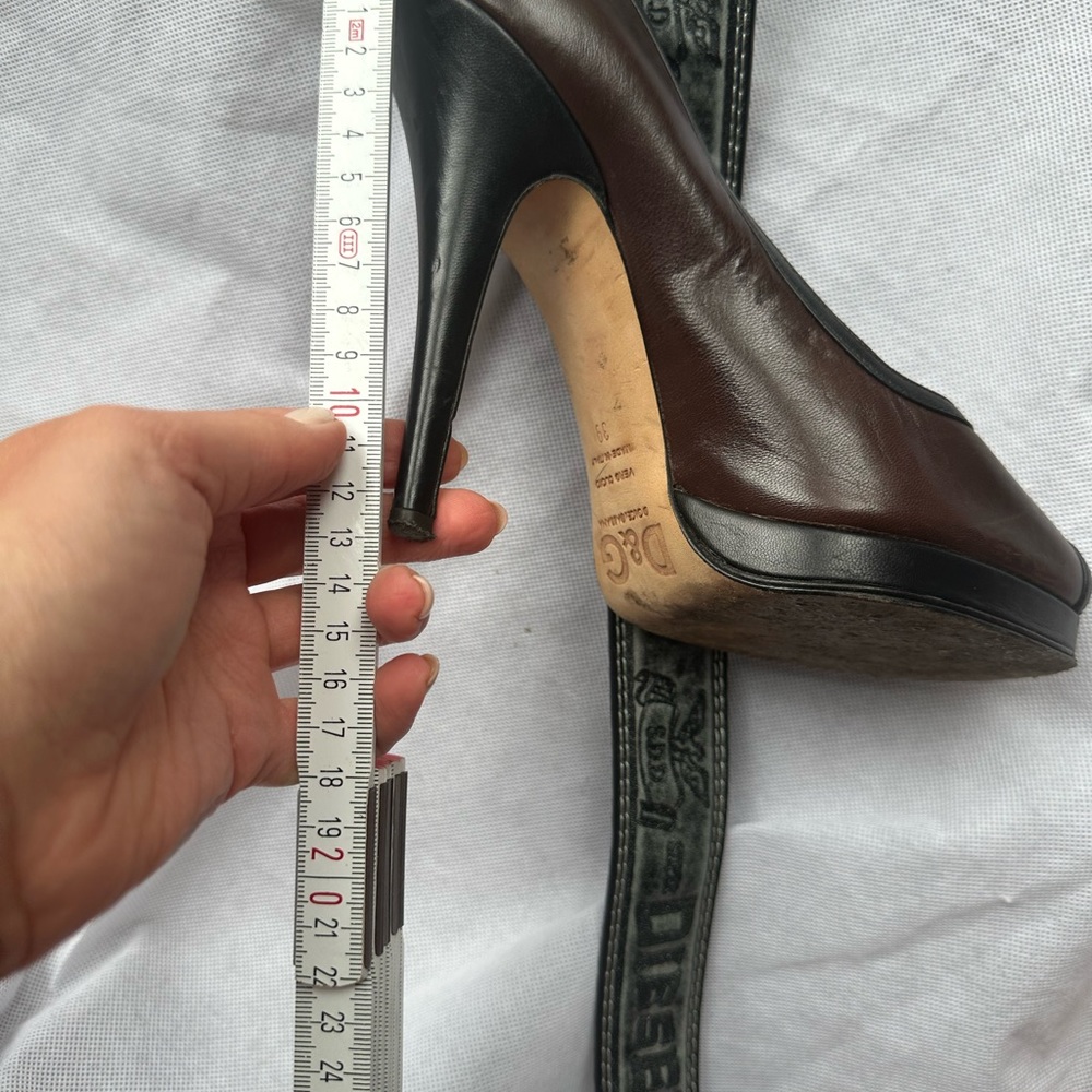 Dolce&Gabbana D&G  Brown Heels Platform Peep Toe Shoes UK 6 EU 39 - Picture 11 of 11